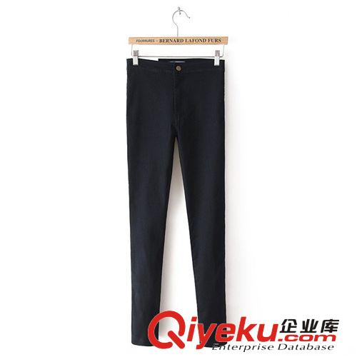 2560-0.5歐美風(fēng)2014新款女式修身顯瘦高腰彈力牛仔褲小腳褲批發(fā)原始圖片2
