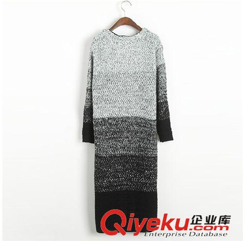 新款歐美dp時(shí)尚走秀款開衫漸變色孔雀絨長(zhǎng)款毛衣
