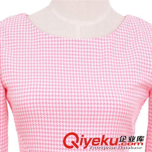 四季青gd女秋裝2014新款長袖小香風(fēng)淑女顯瘦千鳥格套裝一件代發(fā)原始圖片3