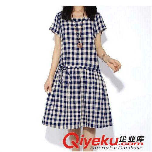 2014夏季大碼女裝胖MM短袖休閑純色森女寬松連衣裙