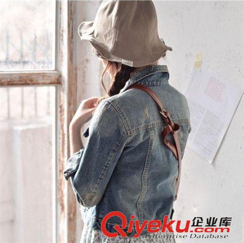 2014秋季新款休閑百搭朋克高腰長袖牛仔上衣女原始圖片2