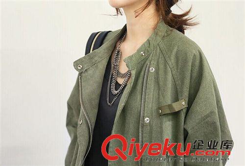 韓國(guó)代購(gòu)秋冬款寬松休閑外套軍裝風(fēng)衣718