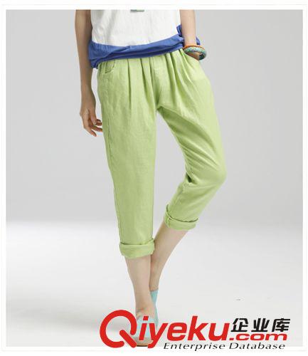 淘寶熱賣夏季2014新款女褲薄棉麻糖果九分長褲休閑寬松顯瘦哈倫褲原始圖片3