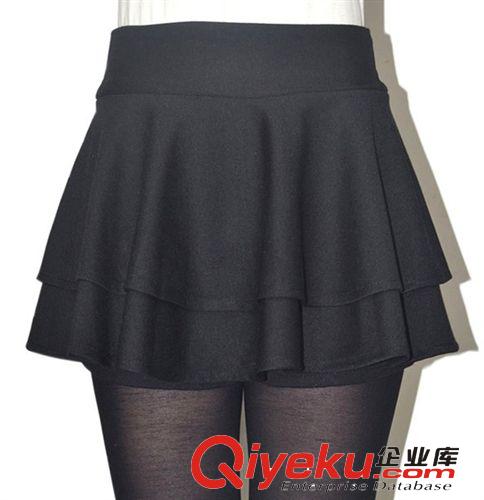 秋冬新款 韓版學(xué)院風(fēng) 雙層 荷葉邊 蛋糕裙褲裙 短裙8133原始圖片2