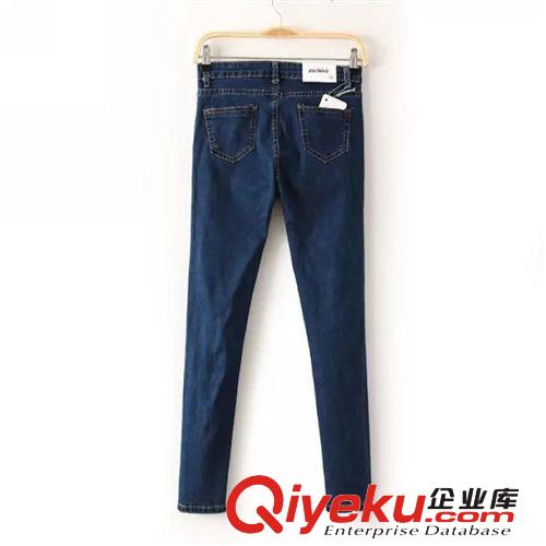 B182-02876 F.M.P 韓版新款時尚修身顯廋多破洞牛仔長褲
