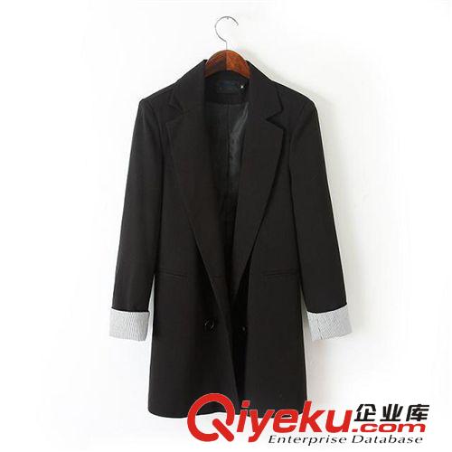 A146-00639 F.M.P 新款休閑加大碼寬松中長(zhǎng)款雙排扣西服原始圖片2