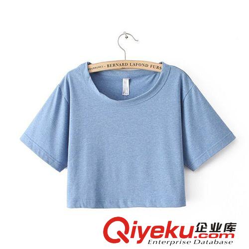 B195-00723 F.M.P 歐美風時尚六色寬松露臍短T原始圖片2