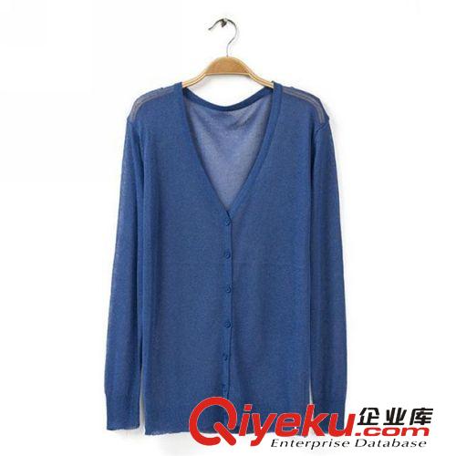 D193-01154 F.M.P【8826】夏季新款時(shí)尚閃光棉糖果色V領(lǐng)防曬開衫原始圖片2