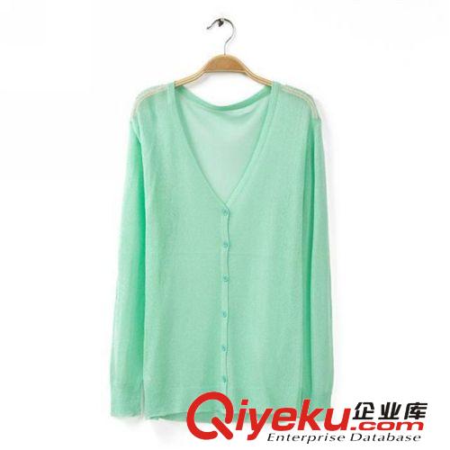 D193-01154 F.M.P【8826】夏季新款時(shí)尚閃光棉糖果色V領(lǐng)防曬開衫原始圖片3