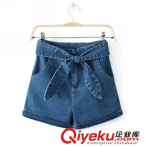 B152-00514 F.M.P【1020】夏季新款時(shí)尚個(gè)性系帶兔耳朵牛仔短褲原始圖片2