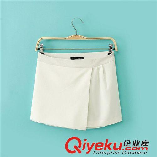 B150-00237 F.M.P  日系新款前面打褶側拉鏈不規則裙褲 短褲原始圖片2