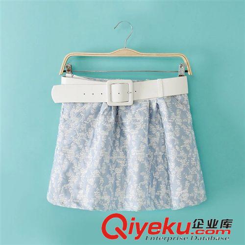A166-00213 F.M.P 清新甜美蕾絲拼接藍底刺繡兩件套裙原始圖片3