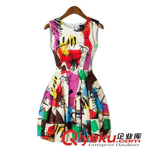 A171-93-012 F.M.P 歐美夏裝新款復(fù)古印花雪紡半身裙 短裙