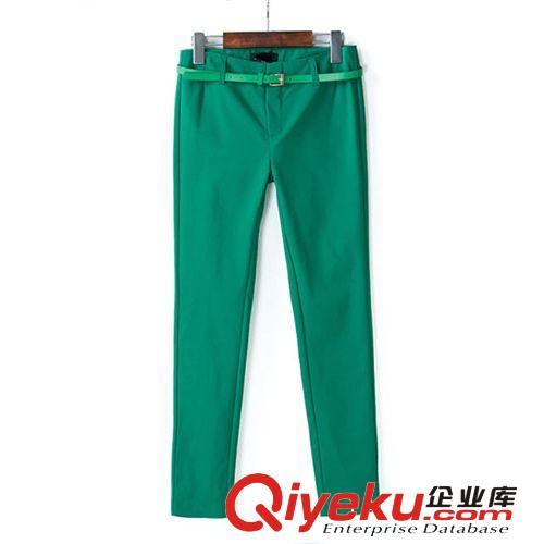 B59-91-087 F.M.P 歐美新款糖果色彈力修身九分褲  送腰帶原始圖片3
