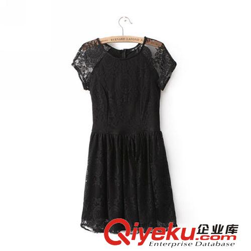 A24-92-052 F.M.P 歐美風(fēng)夏季新款時(shí)尚蕾絲鉤花百褶收腰連衣裙原始圖片2