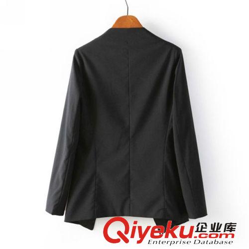 A163-02518【005】秋冬新品歐美范時尚氣質拼接無扣小西裝外套