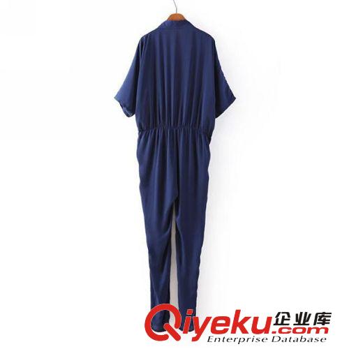 B198-02002 F.M.P 【8725】歐美新款時(shí)尚V領(lǐng)系帶七分袖雪紡連體褲原始圖片2