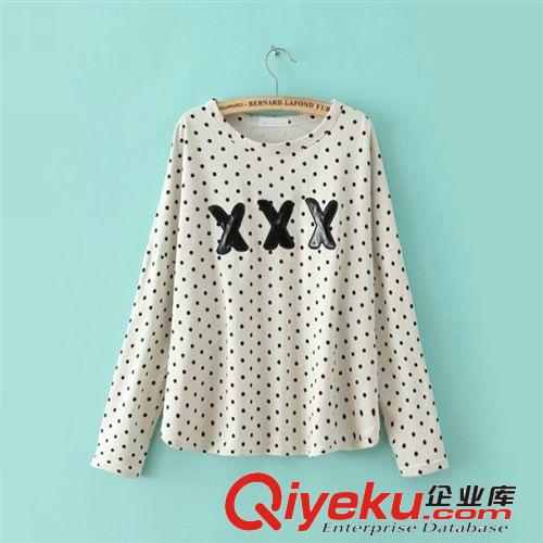 D17-01750 F.M.P 歐美新款時尚PU拼貼皮波點套頭衛(wèi)衣