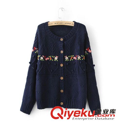 D167-00895 F.M.P 8001田園風(fēng)甜美刺繡立體花朵毛衣開(kāi)衫針織外套原始圖片3
