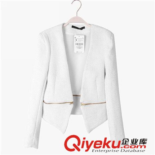 A40-01528 F.M.P 歐美秋冬新款簡(jiǎn)約氣質(zhì)雙拉鏈無(wú)扣小西裝外套西服原始圖片3