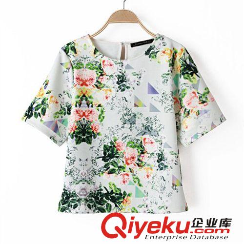 B197-00763 F.M.P 8013歐美風(fēng)甜美短袖數(shù)碼印花t恤