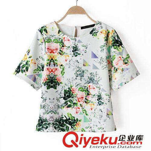 B197-00763 F.M.P 8013歐美風(fēng)甜美短袖數(shù)碼印花t恤原始圖片3