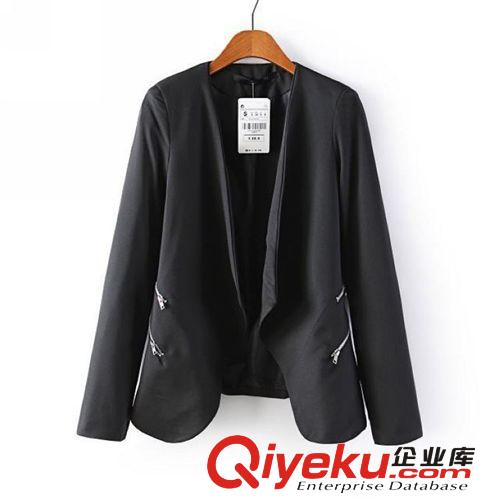 A27-00916 F.M.P 歐美新款時尚修身四拉鏈裝飾小西裝外套  西服原始圖片2