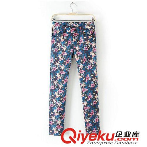 B07-00568 F.M.P 歐美夏季新款時(shí)尚修身小碎花休閑長褲原始圖片2