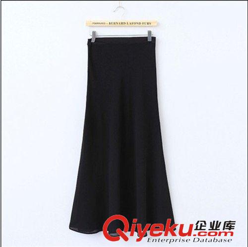 A23-99-033 F.M.P 歐美新款時(shí)尚純色側(cè)拉鏈雪紡大擺半身裙原始圖片3