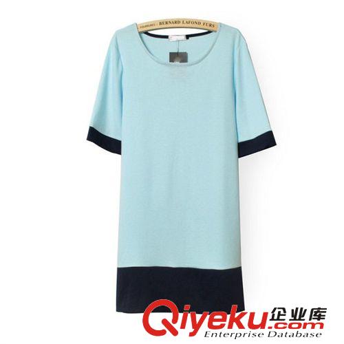 A163-96-047 F.M.P 歐美氣質(zhì)拼色短袖簡約款連衣裙