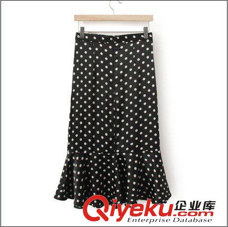 A23-95-062 F.M.P 歐美風(fēng)夏季新款復(fù)古波點(diǎn)印花魚尾半身裙原始圖片2