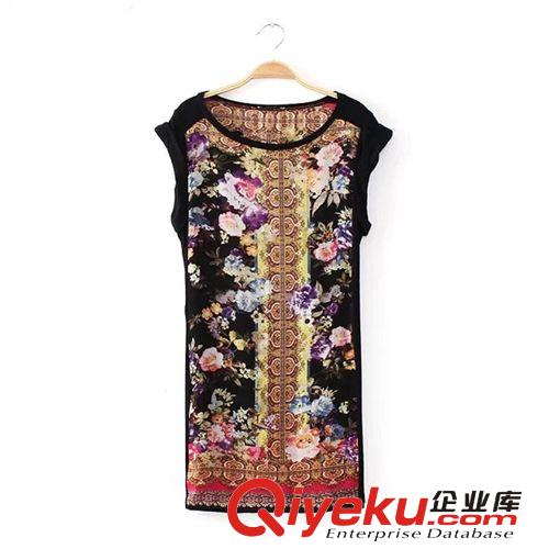 B25-96-022 F.M.P 歐美夏裝新款黑色松緊腰潑墨印花休閑長(zhǎng)褲