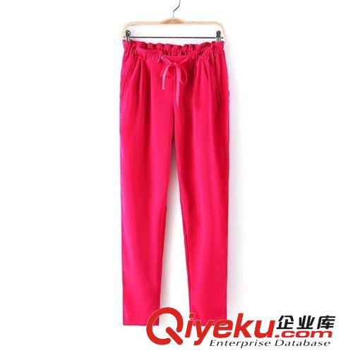 B25-96-026 F.M.P 夏裝新款歐美時(shí)尚百搭糖果色系帶寬松休閑長(zhǎng)褲原始圖片2