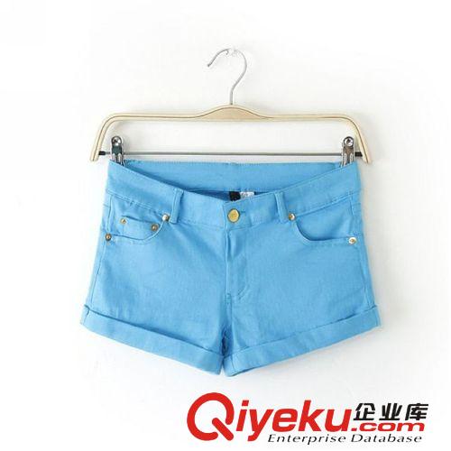 B07-94-048 F.M.P 夏季新款歐美風(fēng)糖果色卷邊休閑短褲原始圖片3