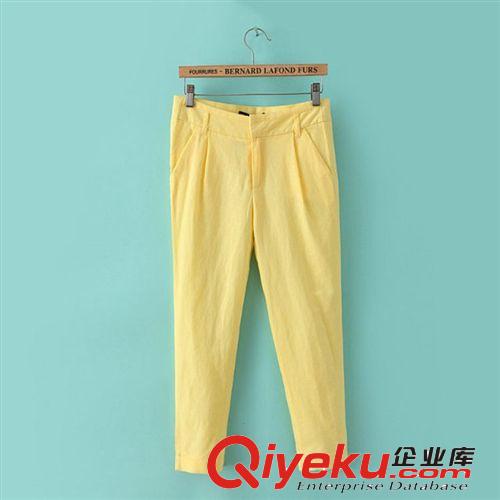 B134-94-021 F.M.P 歐美風新款棉麻純色抽繩休閑短褲 裙褲