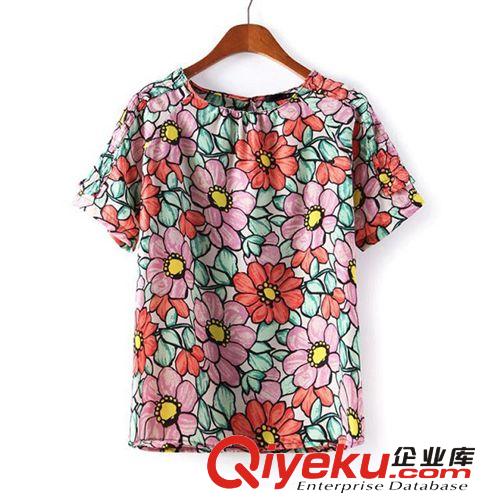 B11-91-013 F.M.P 歐美風(fēng)夏季新款后背羅紋字母印花開(kāi)叉T恤