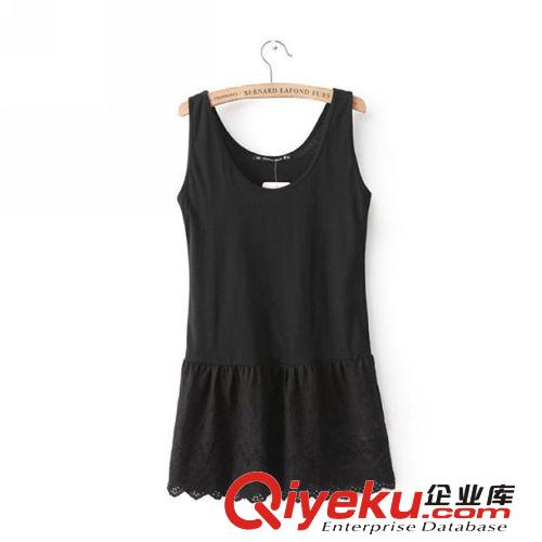 B24-92-042 F.M.P 歐美風(fēng)夏季新款時(shí)尚淑女氣質(zhì)鉤花拼接背心裙原始圖片2