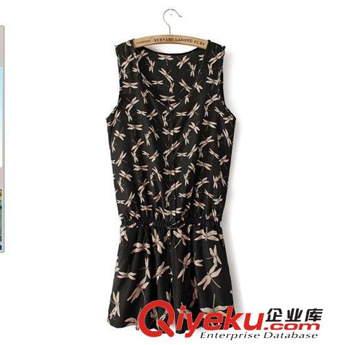 B13-90-010 F.M.P 2014歐美風(fēng)夏季新款時尚蜻蜓印花無袖連體褲原始圖片3