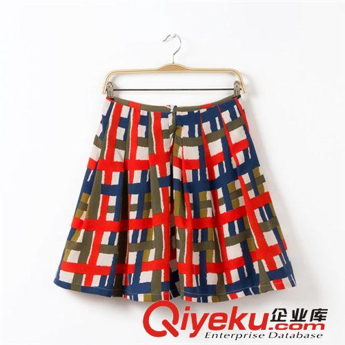 C06-90-050 F.M.P 2014夏季新款歐美時(shí)尚百搭彩色格子半身裙 短裙原始圖片3