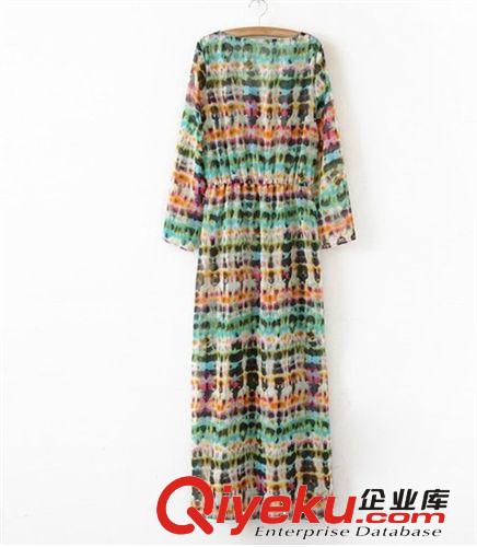 F.M.PC44-15-040 F.M.P 范冰冰同款扎染雪紡長袖長裙 連衣裙