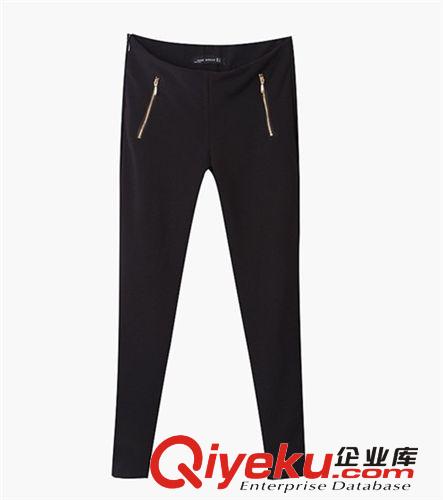 B40-10-054 歐美F.M.P黃色拉鏈口袋長(zhǎng)褲 直筒褲 休閑褲原始圖片2