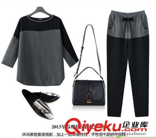 供應(yīng)外貿(mào)服裝女式休閑運動裝 秋季運動裝 品牌套裝 特價D5-1288原始圖片2