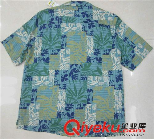 歐美整單男式夏威夷短袖真絲襯衫外貿庫存服裝原始圖片3