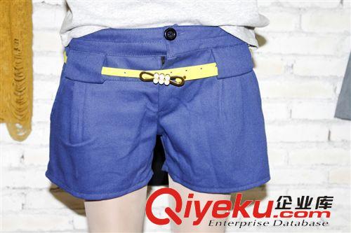 休閑短褲一件代發(fā)女裝短褲2013夏季新款韓版純棉休閑腰帶短褲促銷