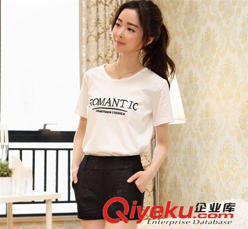 大量現(xiàn)貨 夏季韓版新款 打底短袖繡花英文T恤 女式短袖T恤 優(yōu)質(zhì)原始圖片2