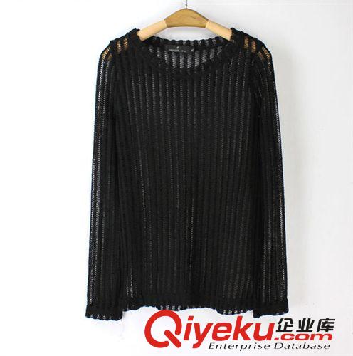 2014秋裝新款 透視修身性感上衣 打底衫 百搭 簡(jiǎn)約 顯瘦瘦身原始圖片3