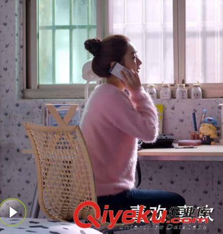 杉杉來了趙麗穎薛杉杉同款 秋冬新款粉色水貂絨圓領(lǐng)套頭打底毛衣原始圖片3