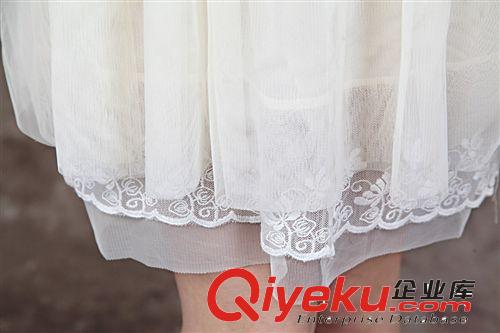 新款韓版春秋拼接網(wǎng)紗裙收腰連衣裙 外貿(mào)服裝 日韓女裝批發(fā)