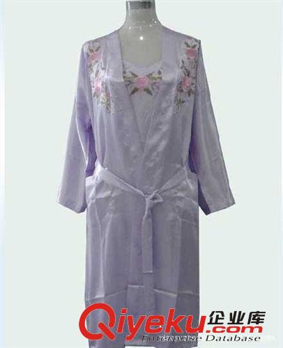 批發(fā)唐裝睡袍，絲綢睡裙，絲綢繡花兩件套浴衣，時(shí)尚內(nèi)衣 絲綢睡原始圖片3
