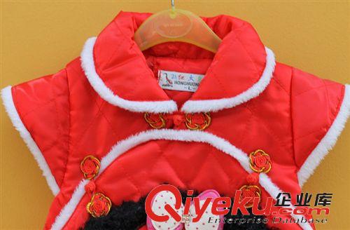 可愛小圓領(lǐng)兒童棉旗袍兒童小禮服冬款原始圖片3